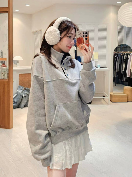 MS51241 Mix color fleece sweater
