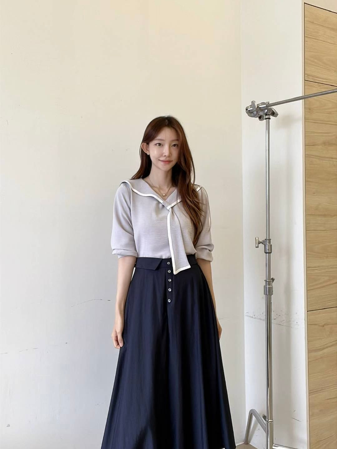 MS51024 Pudding button skirt