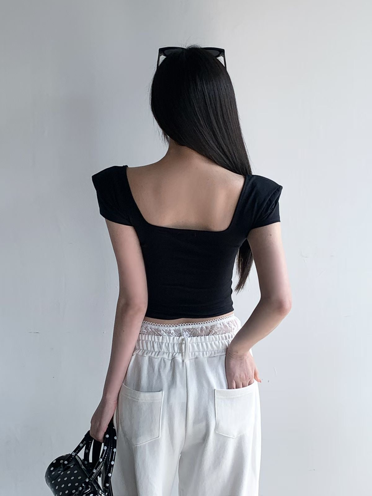 MS60413 Lace layer drawstring pants
