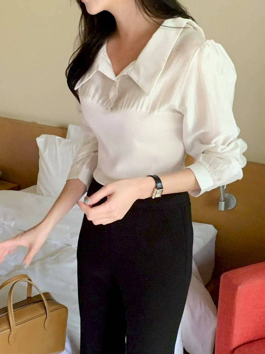 MS51055 Wendy chiffon knit blouse