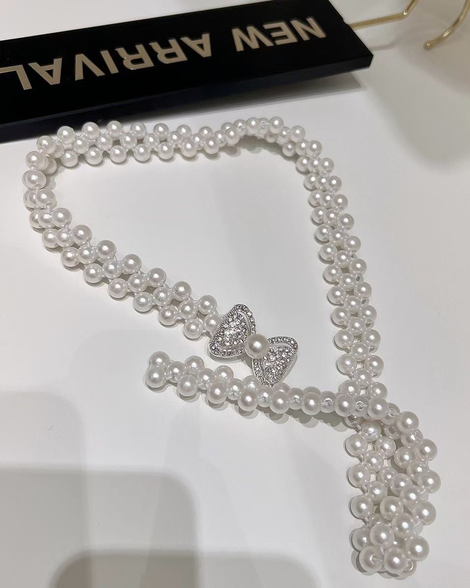 MS51206 Pearl ribbon peplum top