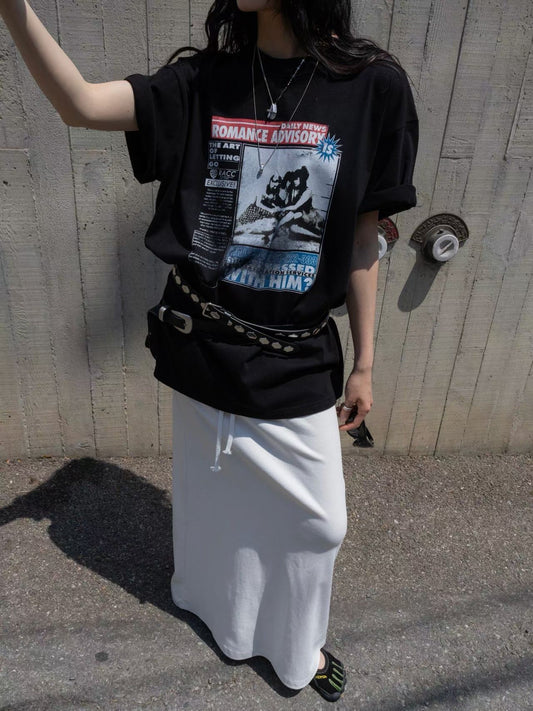 MS60521 Newspaper graphic tshirt
