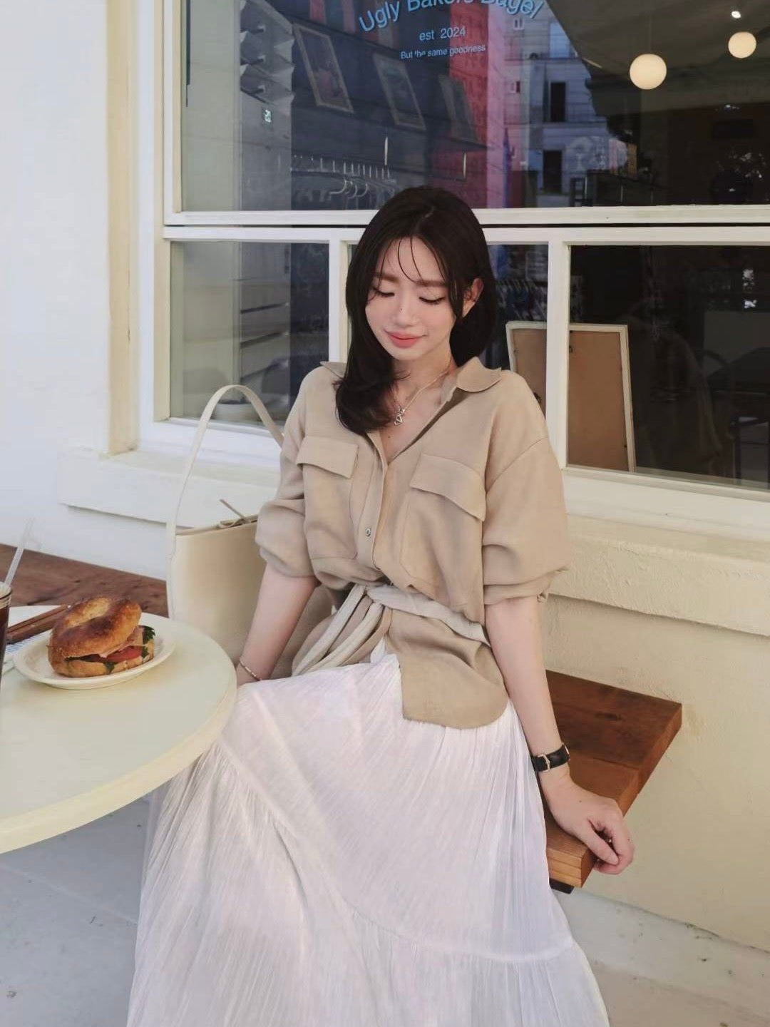MS51003 Gentle suede effect blouse