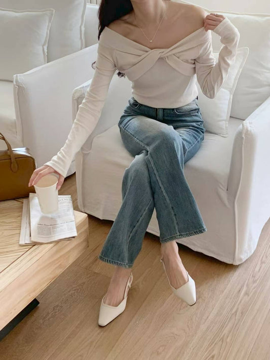 MS51053 Serene ribbon off shoulder top