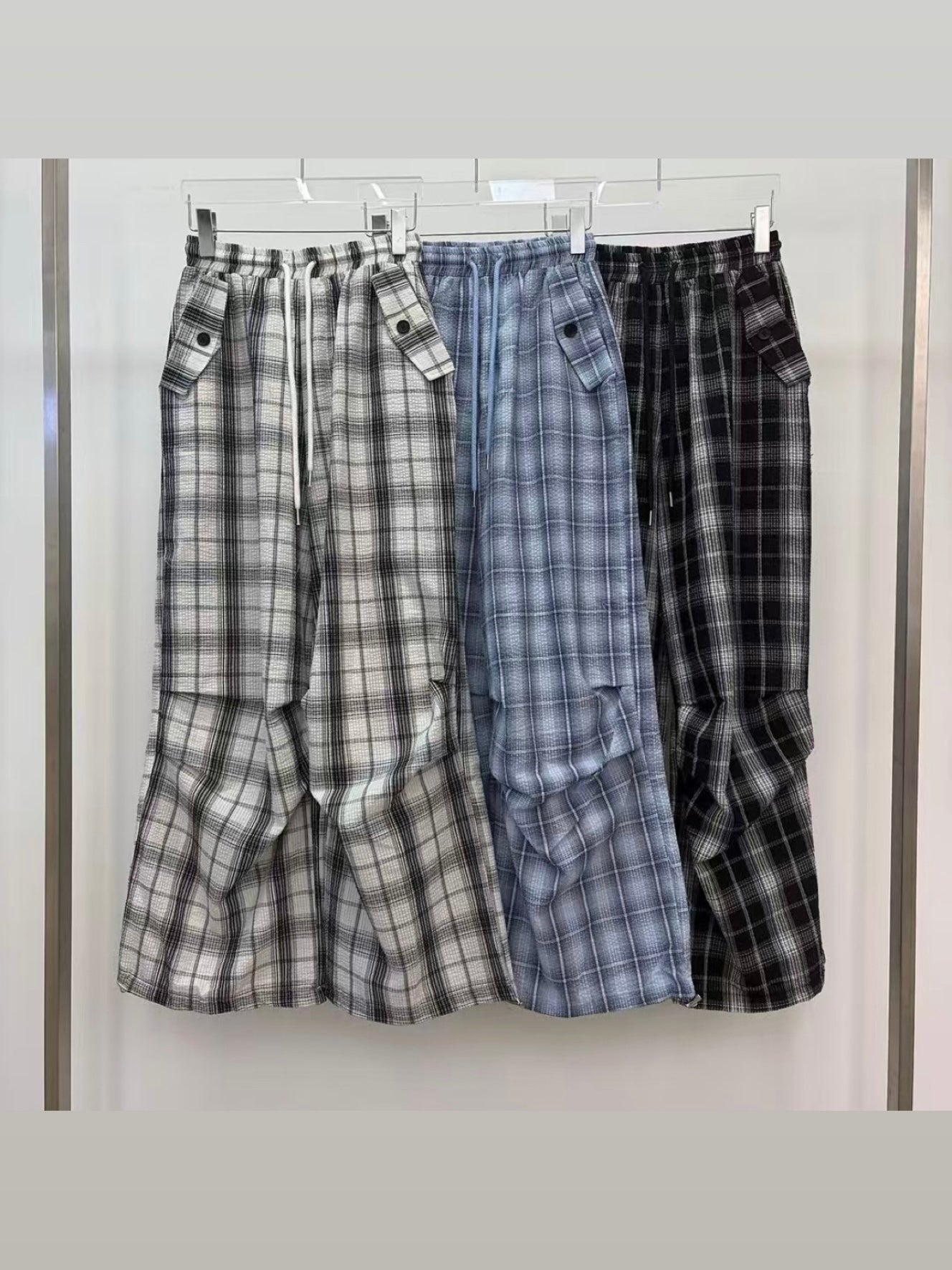 MS60707 Retro checked trousers