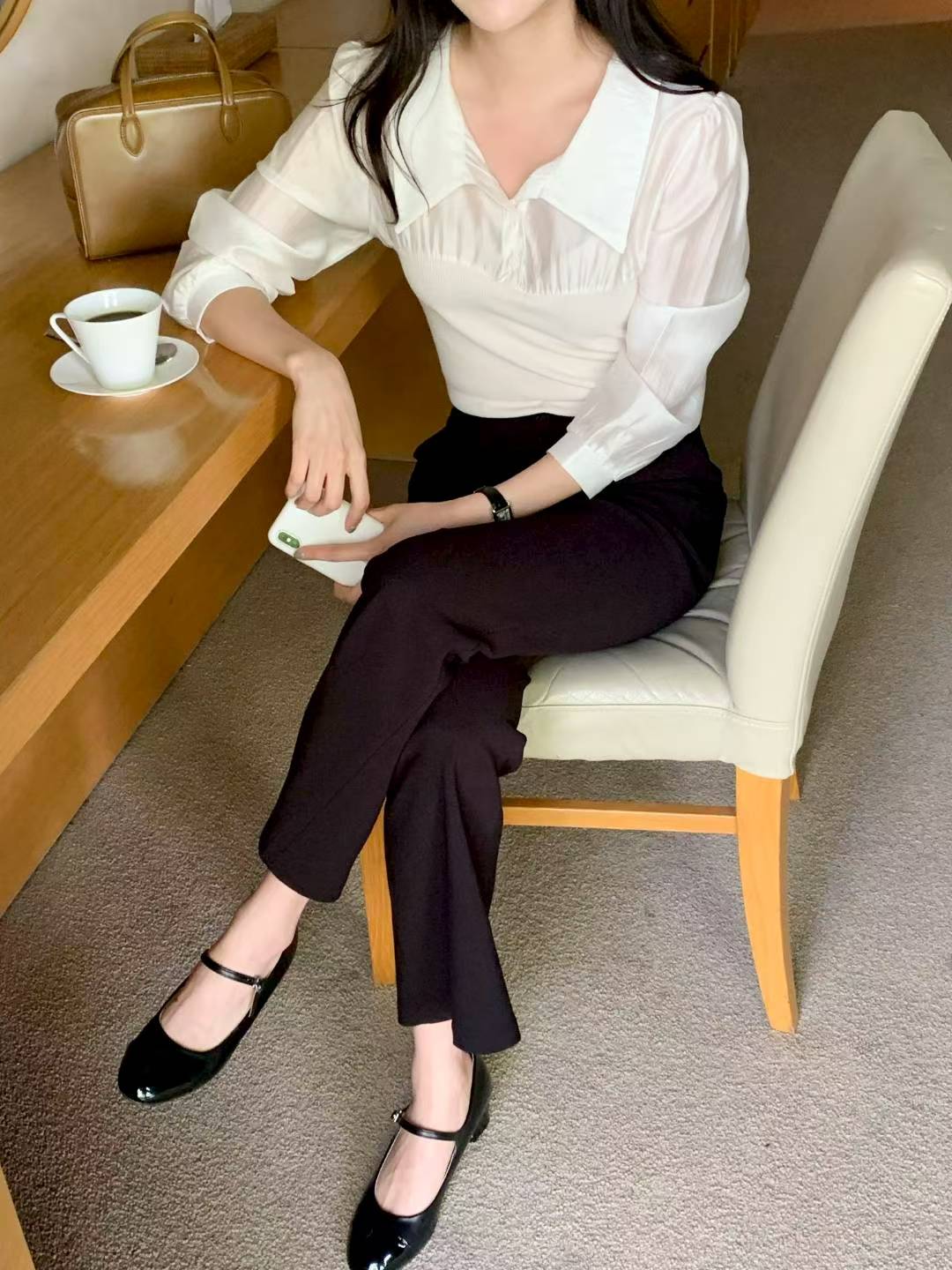 MS51055 Wendy chiffon knit blouse