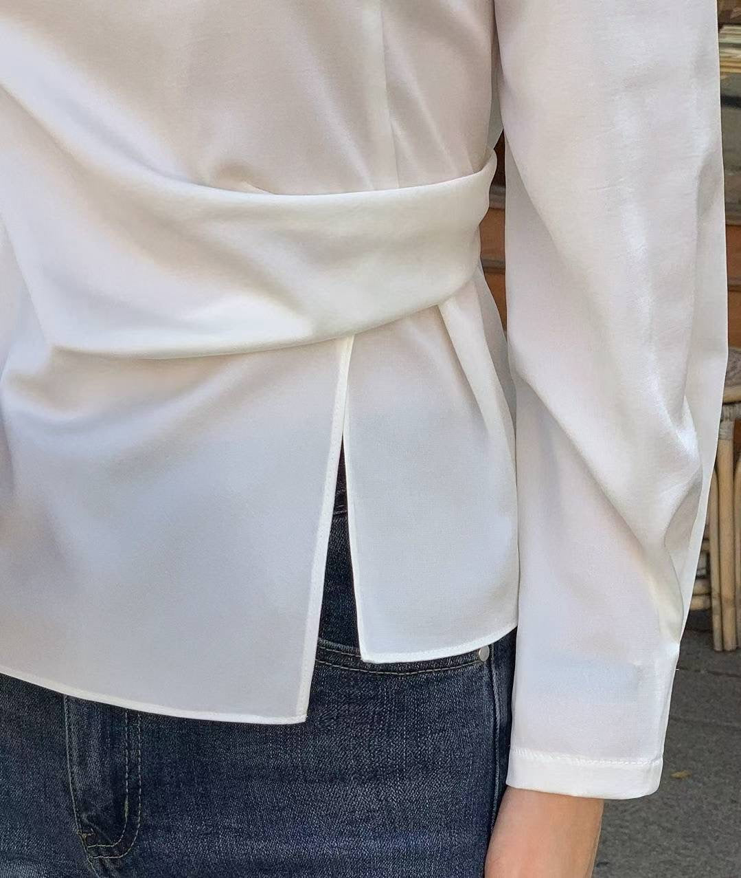 MS50953 Classic tie ribbon blouse