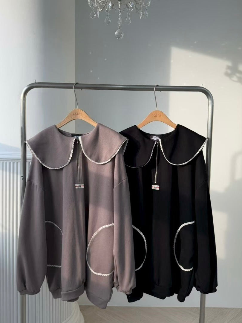 MS60225 Moon curve collar dress