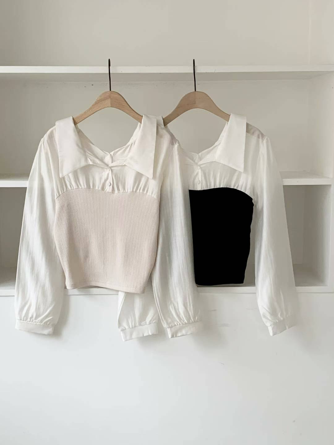 MS51055 Wendy chiffon knit blouse