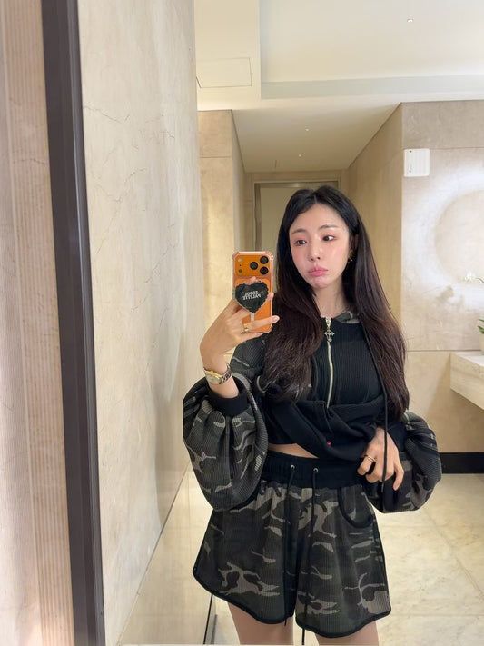 MS60929 Camo hoodie set