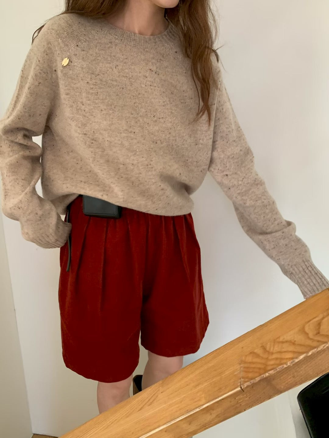 MS50950 Corduroy mid shorts