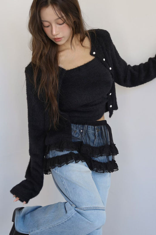 MS51061 Fluffy cardigan set