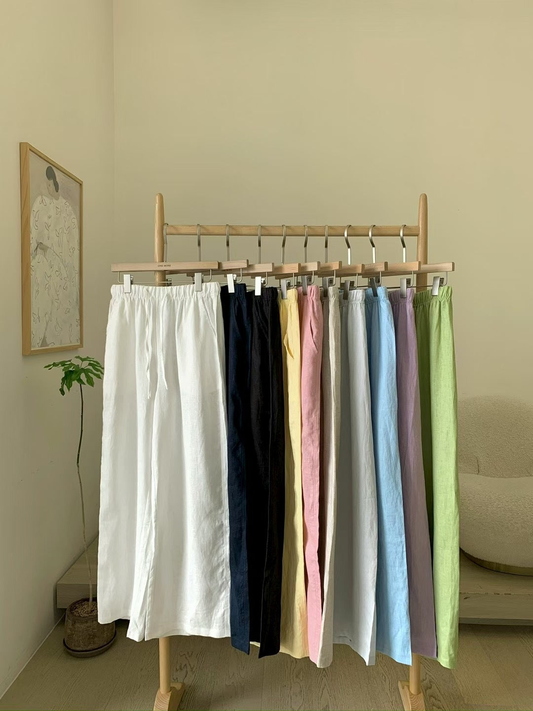 MS60439 Ease linen wide pants