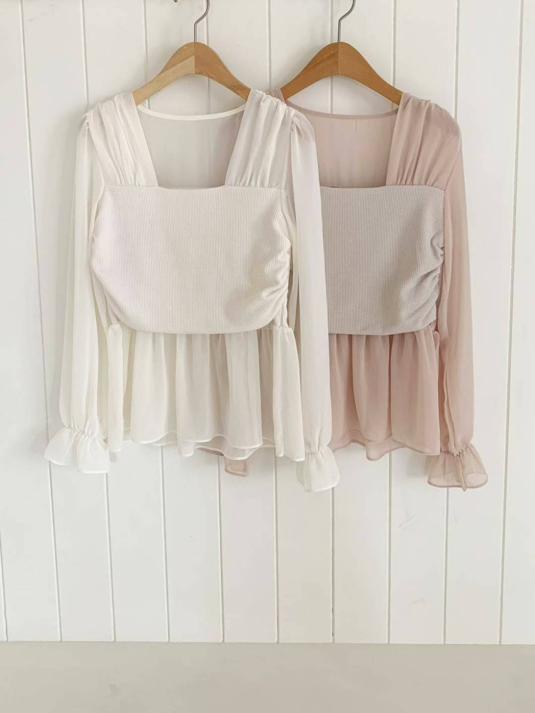 MS51054 Reina chiffon peplum blouse