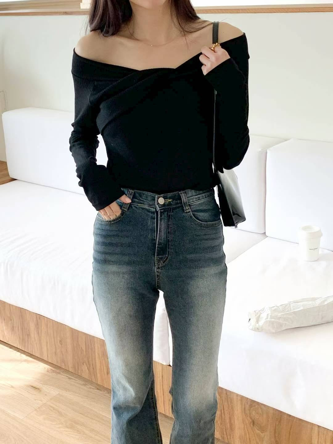 MS51053 Serene ribbon off shoulder top