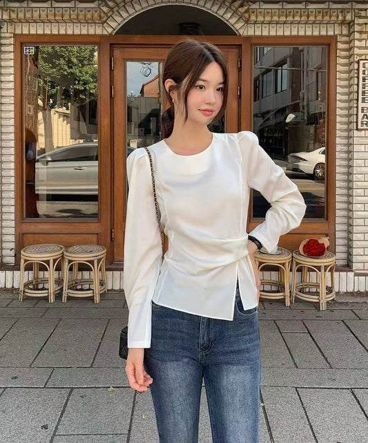 MS50953 Classic tie ribbon blouse