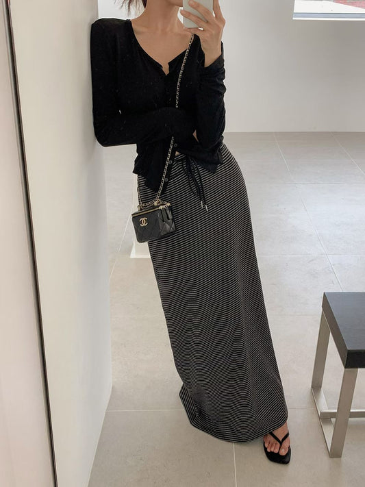 MS51043 Jiyoon stripes skirt