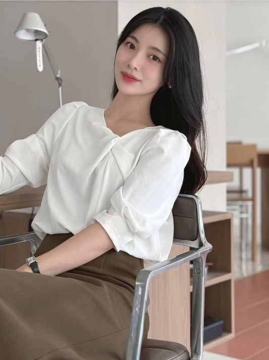 MS50859 Twist mid sleeve blouse