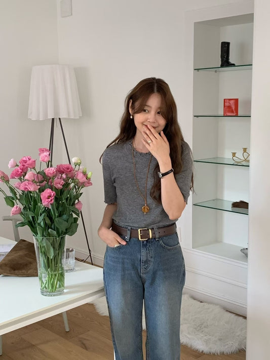 MS50803 Basic flower knit top