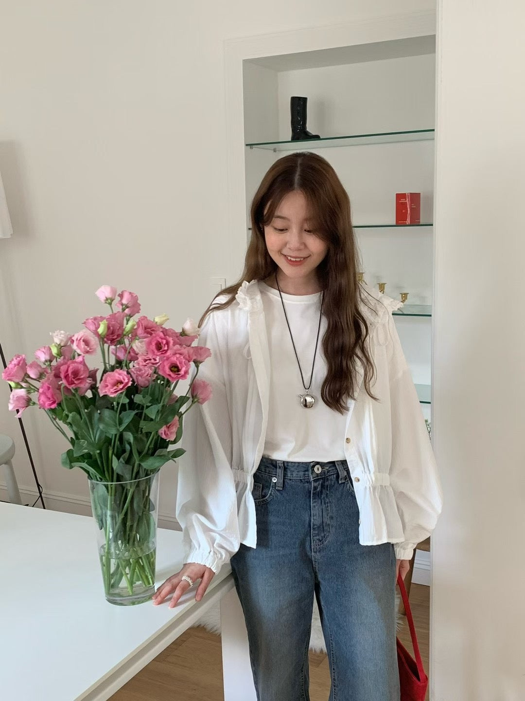 MS50806 Lace hem sun protection hoodie
