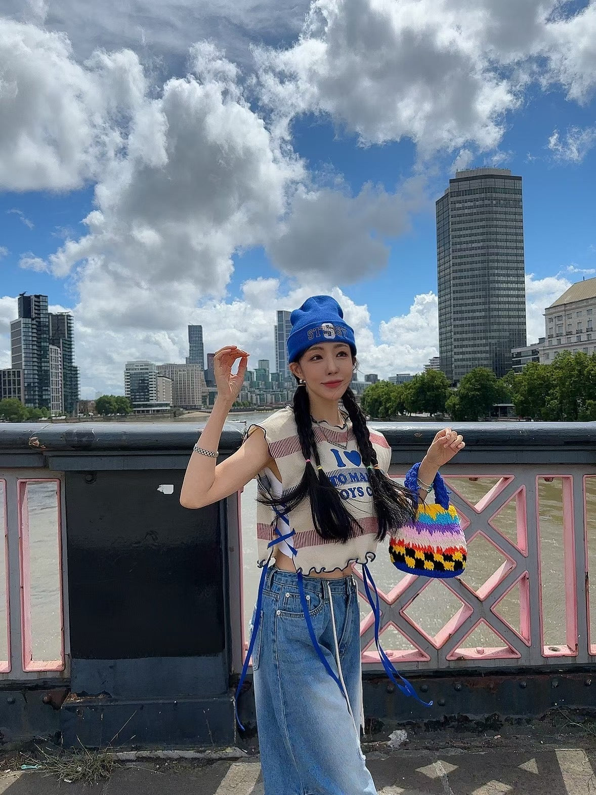 MS50812 Heart shape denim pants