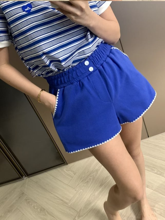 MS50822 Drawstring high waist shorts