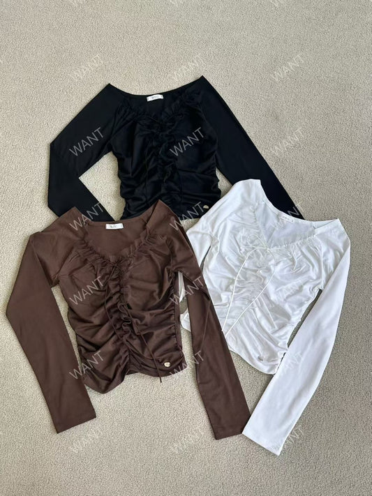 MS50843 Lace frill modal long sleeve