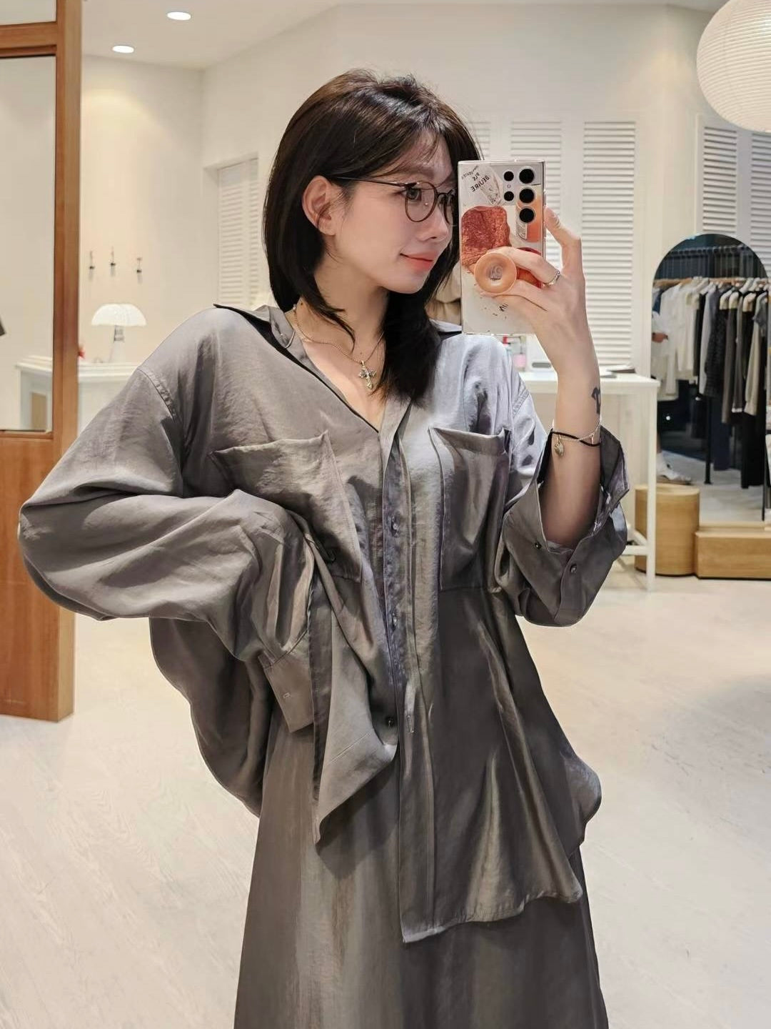 MS50904 Luxe satin blouse
