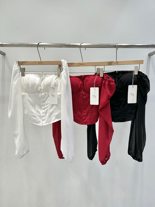 MS50921 Giselle puff bustier top