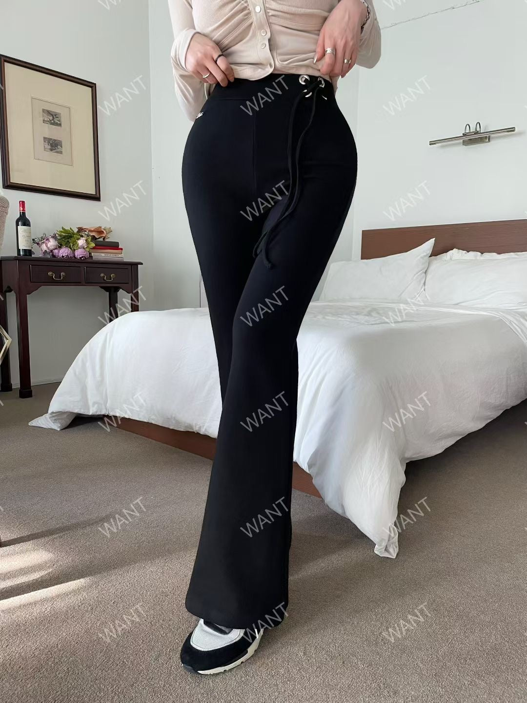 MS50924 High waist boots cut pants