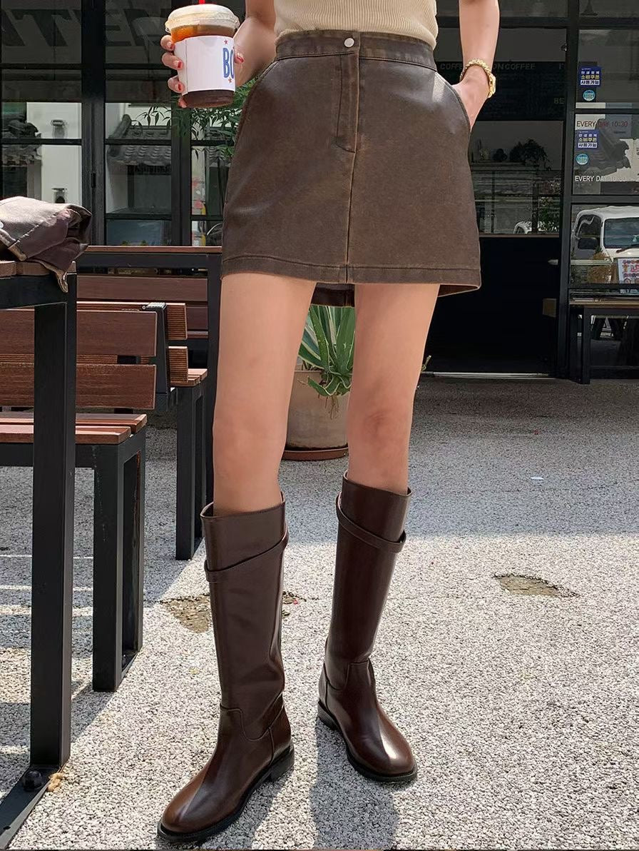MS50940 Quinn leather skirt