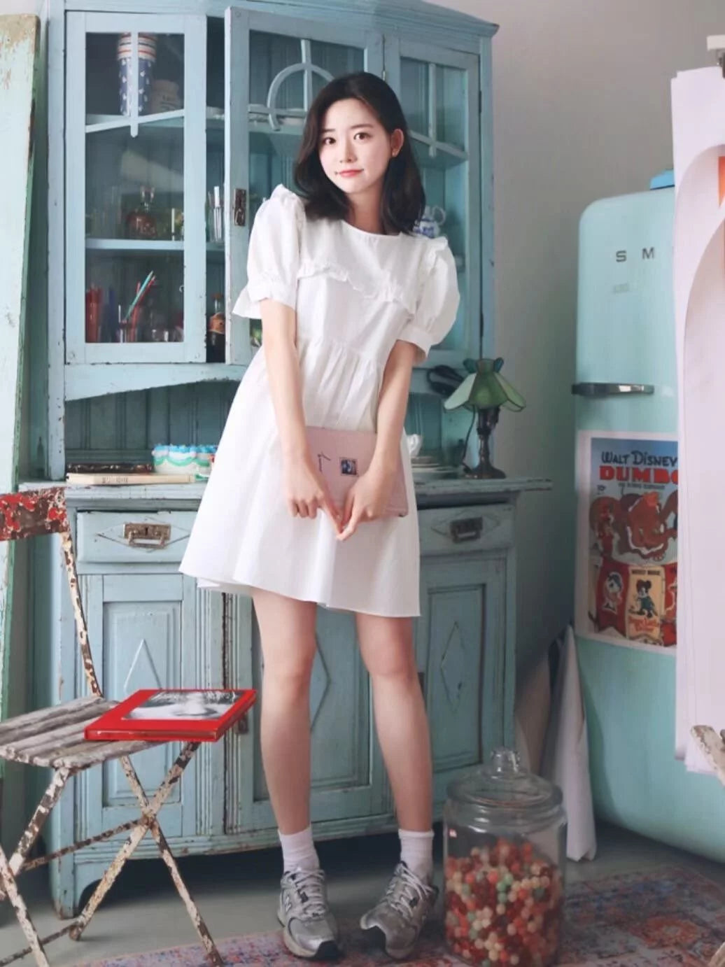 Puff ivory dress