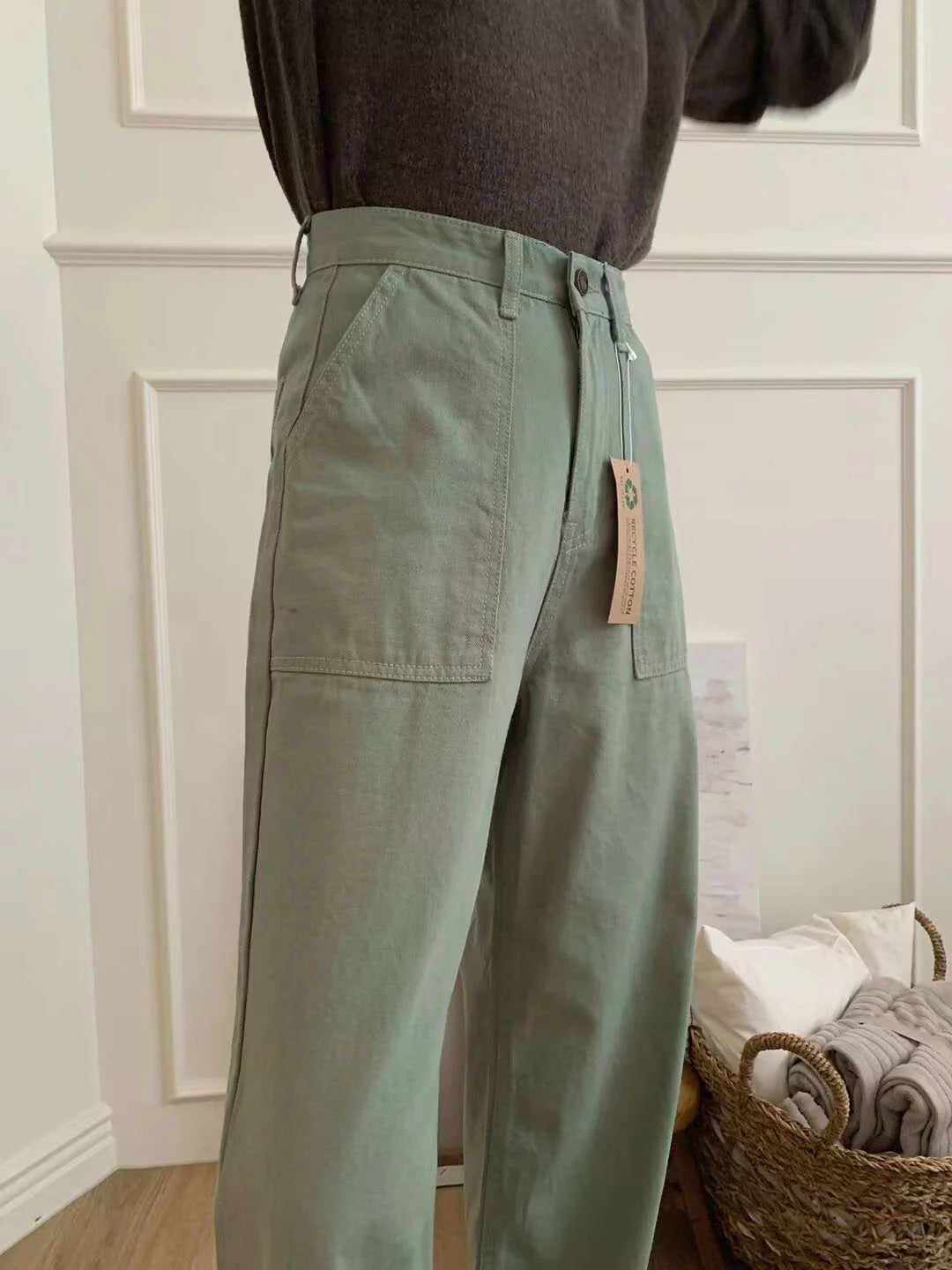 Ash khaki denim jesns