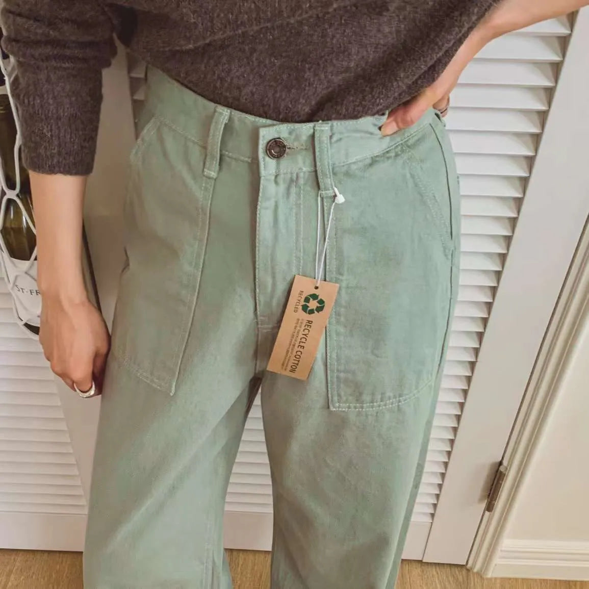 Ash khaki denim jesns