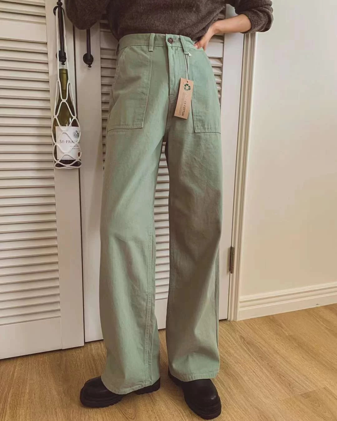 Ash khaki denim jesns