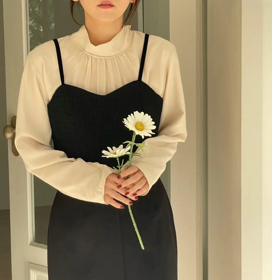 Tweed coco bustier top