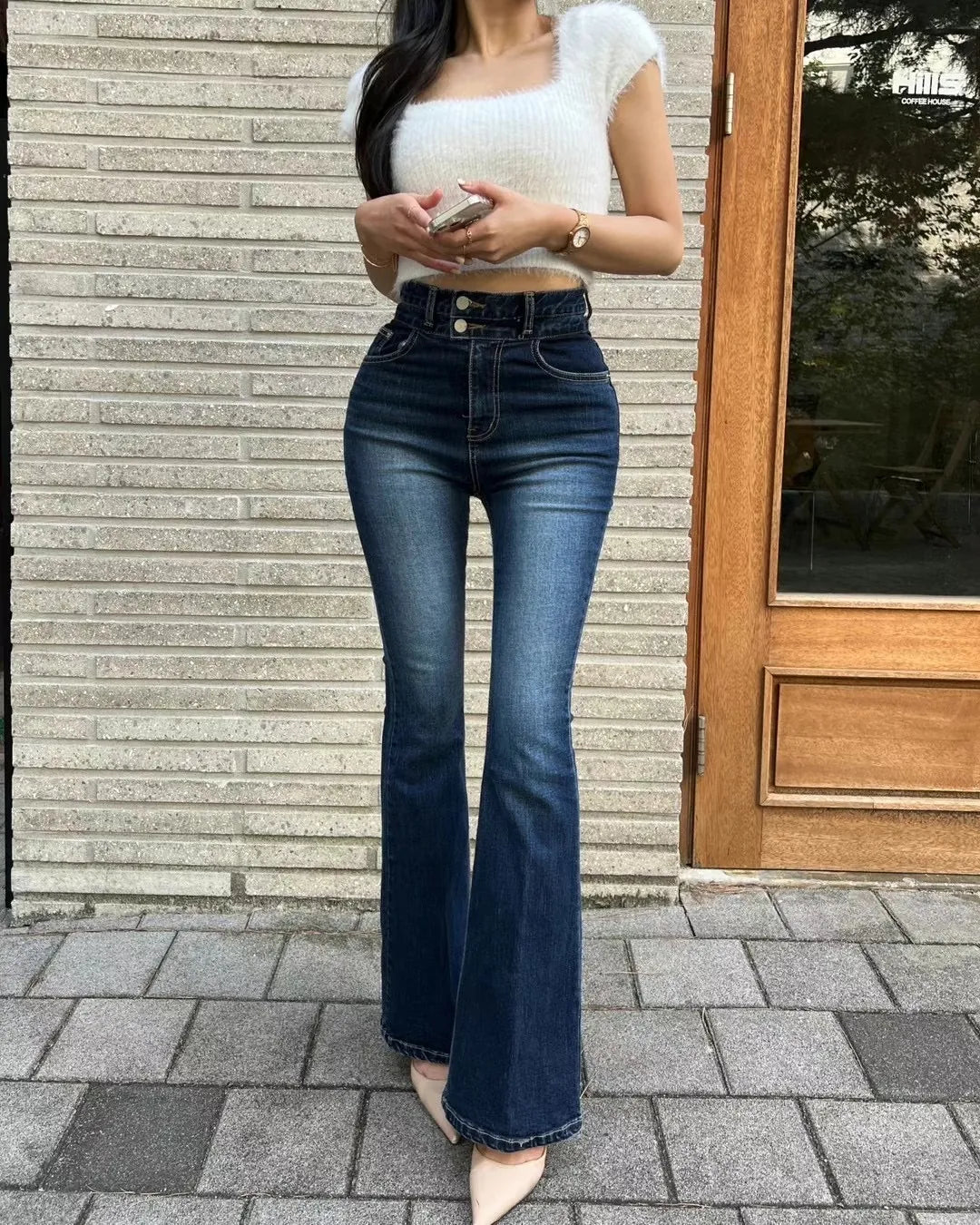 Nymph boots cut jeans