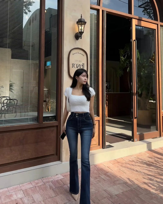 Nymph boots cut jeans