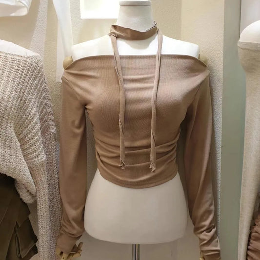 Reine tie off shoulder top