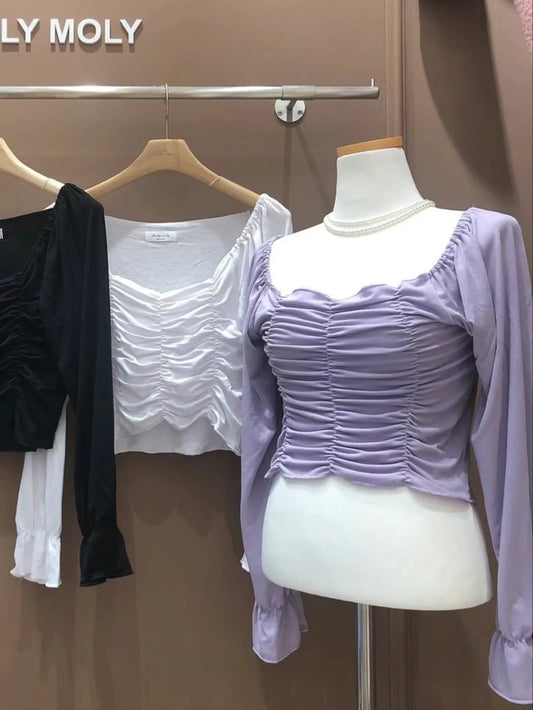 Violet princess puff top