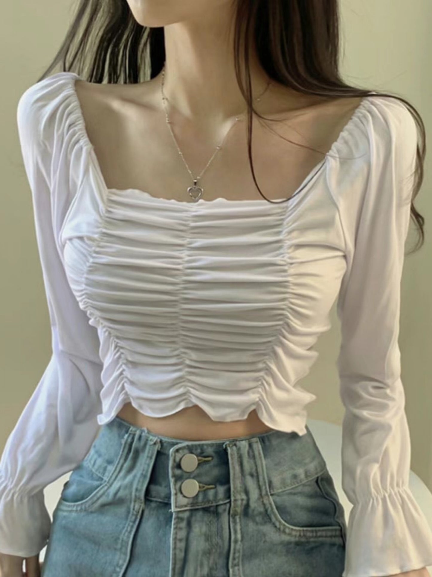 Violet princess puff top