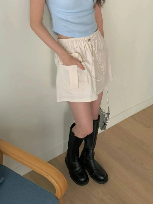 Cream nylon skirt