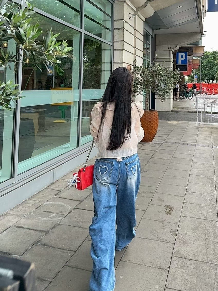 MS50812 Heart shape denim pants