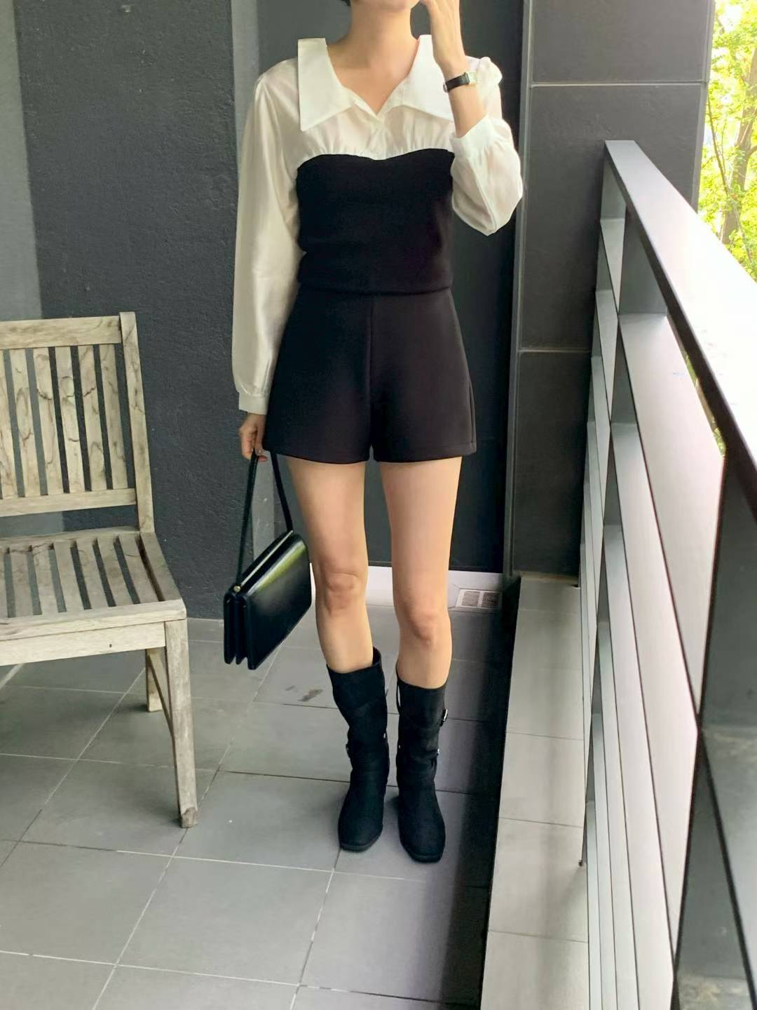 MS51055 Wendy chiffon knit blouse