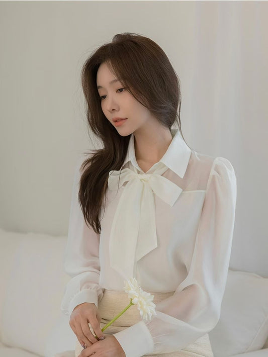 MS60231 Soft ribbon blouse