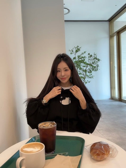 MS51037 Kitty ribbon hoodie