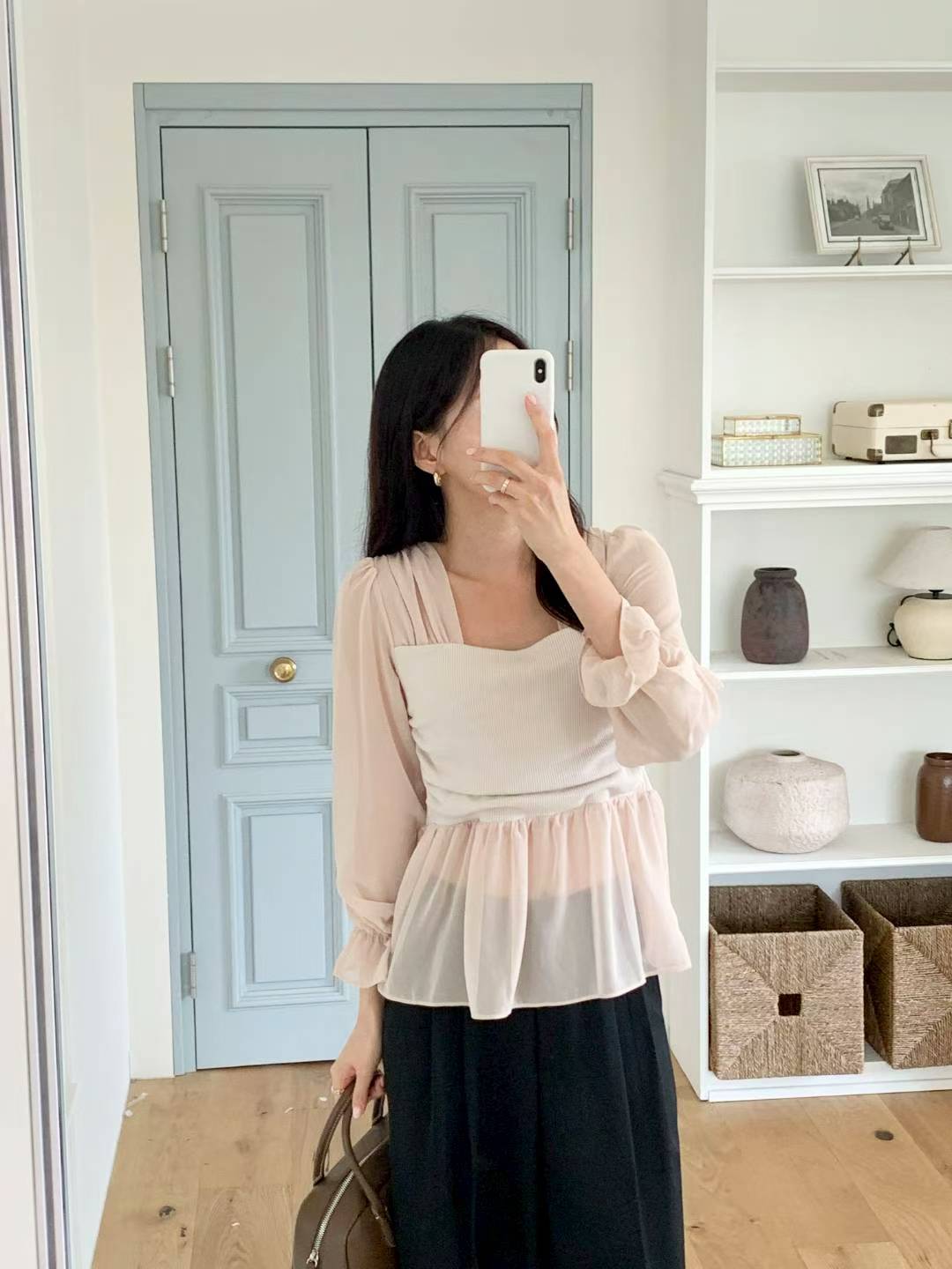 MS51054 Reina chiffon peplum blouse