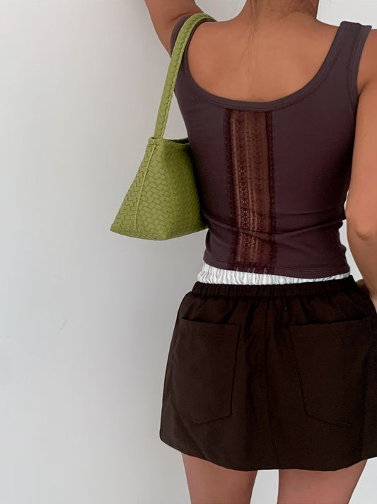 MS60227 Lace back tank top