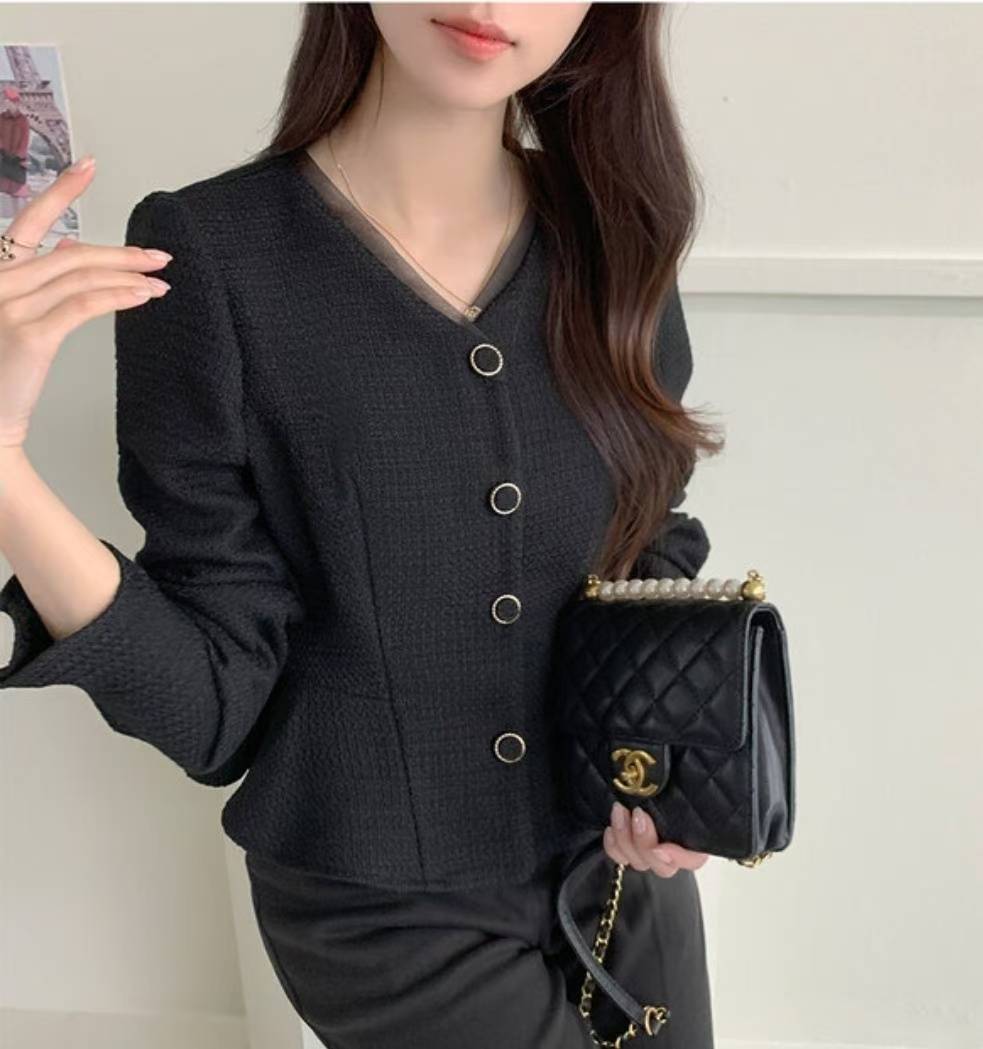 MS50952 Elegant glossy blouse