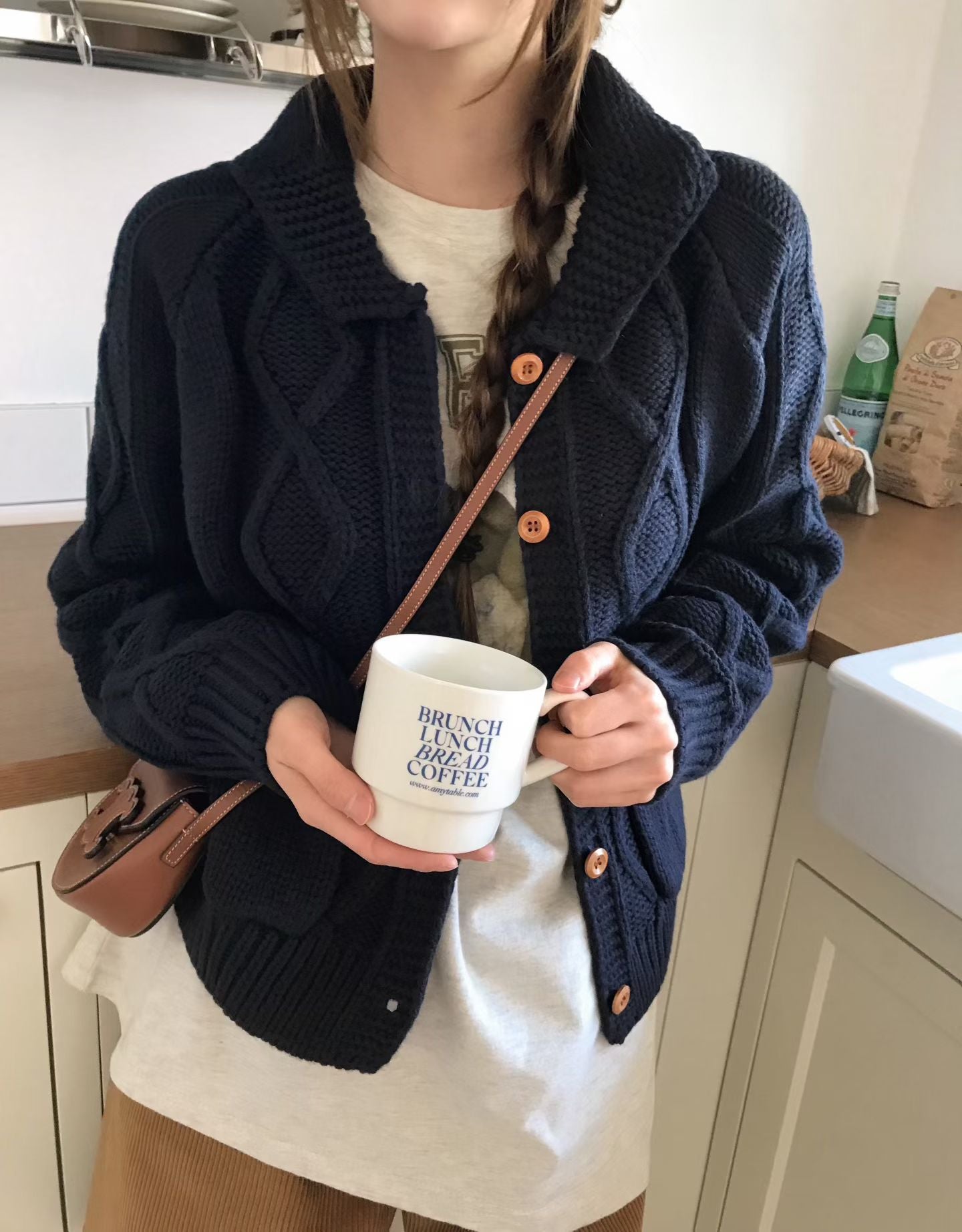 MS51140 Waffle knit cardigan